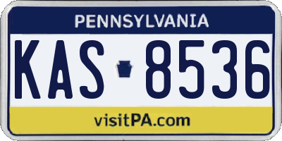 PA license plate KAS8536