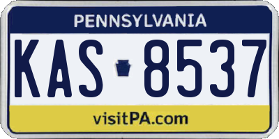 PA license plate KAS8537