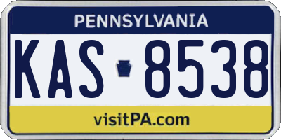 PA license plate KAS8538