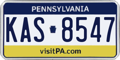 PA license plate KAS8547
