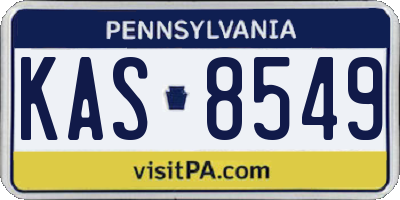 PA license plate KAS8549