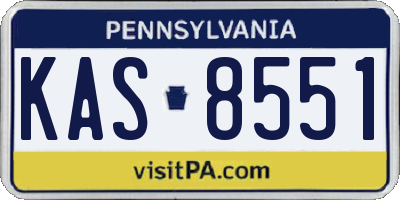 PA license plate KAS8551