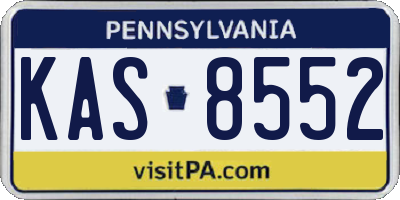 PA license plate KAS8552