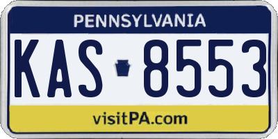 PA license plate KAS8553