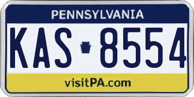 PA license plate KAS8554