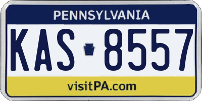 PA license plate KAS8557