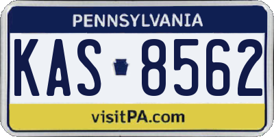 PA license plate KAS8562