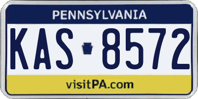PA license plate KAS8572