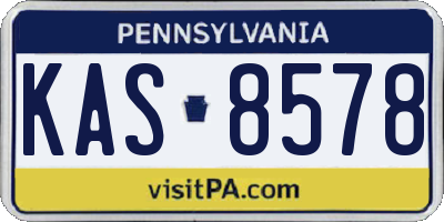 PA license plate KAS8578