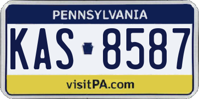 PA license plate KAS8587