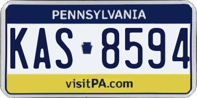 PA license plate KAS8594