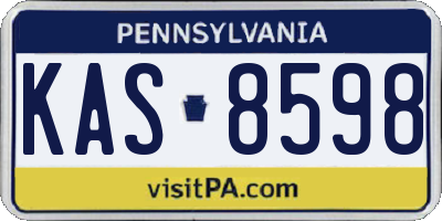 PA license plate KAS8598