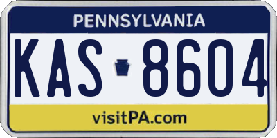 PA license plate KAS8604