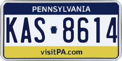 PA license plate KAS8614