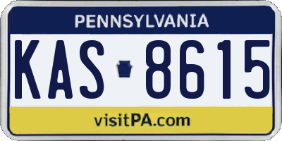 PA license plate KAS8615