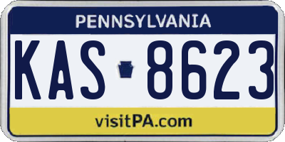PA license plate KAS8623