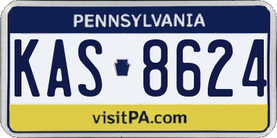 PA license plate KAS8624