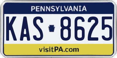 PA license plate KAS8625