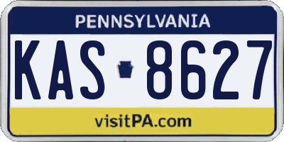 PA license plate KAS8627