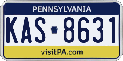 PA license plate KAS8631