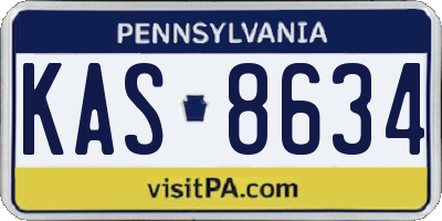 PA license plate KAS8634