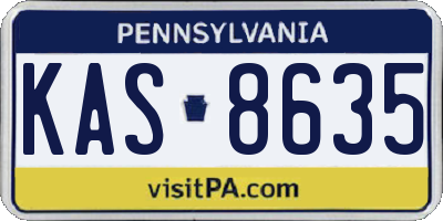 PA license plate KAS8635