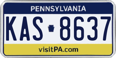 PA license plate KAS8637