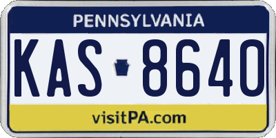 PA license plate KAS8640