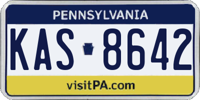 PA license plate KAS8642