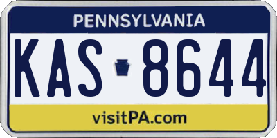 PA license plate KAS8644