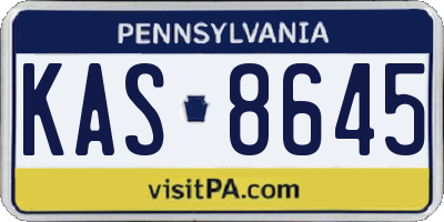 PA license plate KAS8645