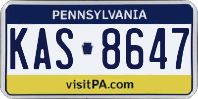 PA license plate KAS8647