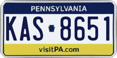 PA license plate KAS8651