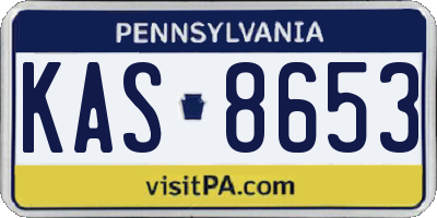 PA license plate KAS8653