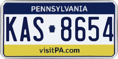 PA license plate KAS8654