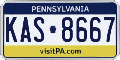 PA license plate KAS8667