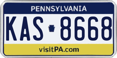 PA license plate KAS8668