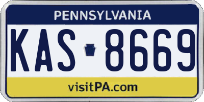 PA license plate KAS8669