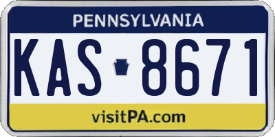 PA license plate KAS8671