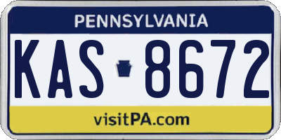 PA license plate KAS8672