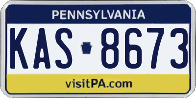 PA license plate KAS8673
