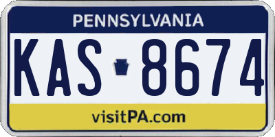 PA license plate KAS8674