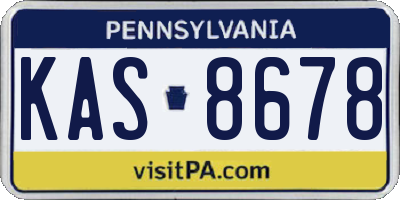 PA license plate KAS8678