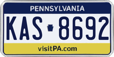 PA license plate KAS8692