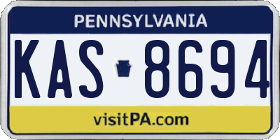 PA license plate KAS8694