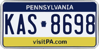 PA license plate KAS8698