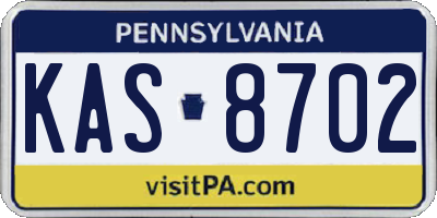 PA license plate KAS8702