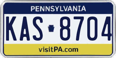 PA license plate KAS8704