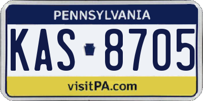 PA license plate KAS8705