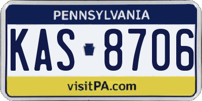 PA license plate KAS8706